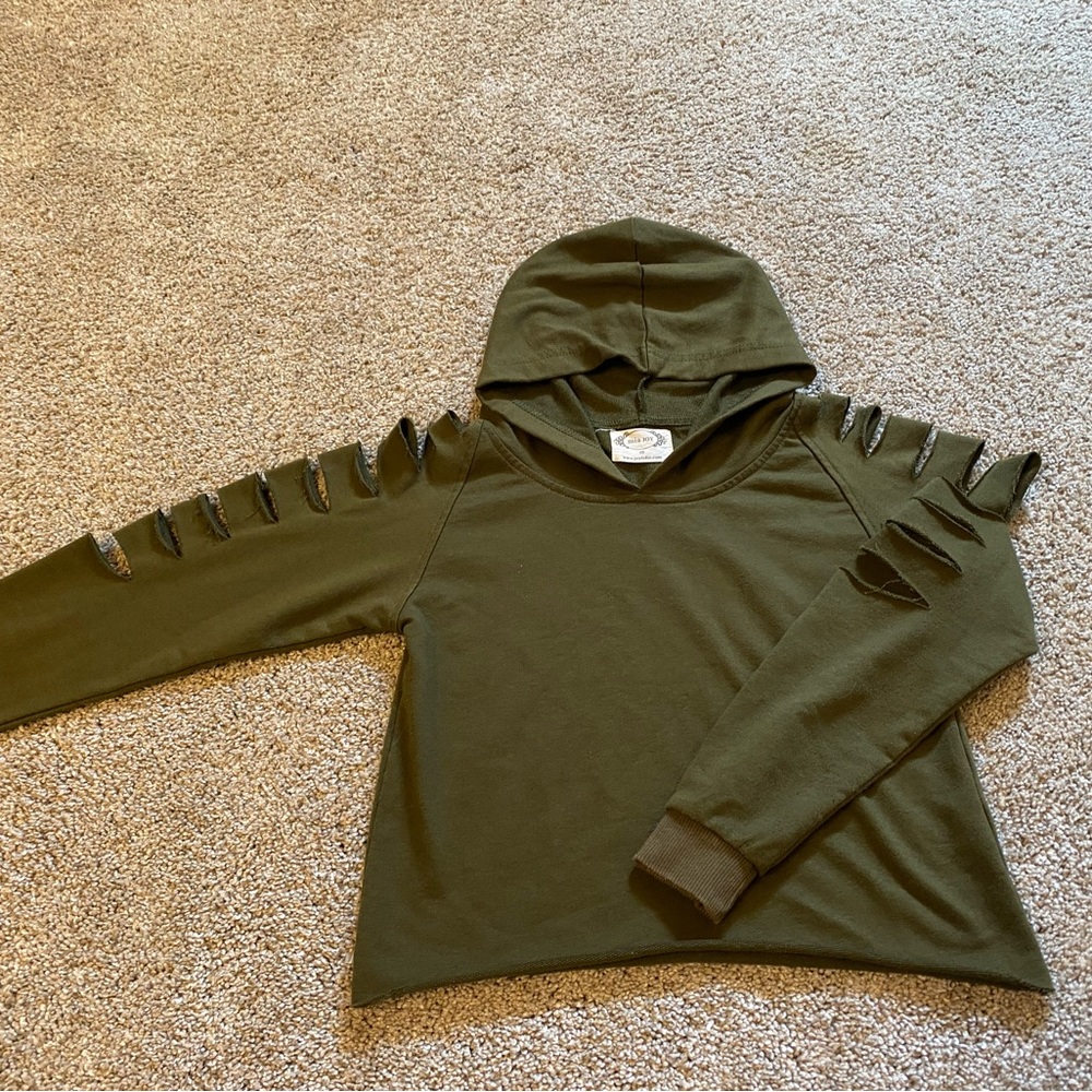 Mia Joy cropped sweatshirt with cut outs girls size 10